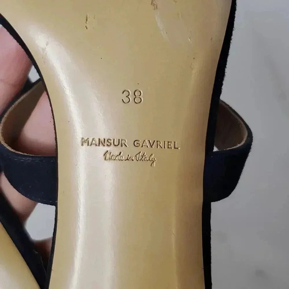 Mansur Gavriel Suede Navy Mule 38 - Picture 8 of 9